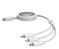BASEUS Free2Draw Retractable Cable 3in1 100W 1,1m white P10368700211-03 - 1348115 - zdjęcie 2